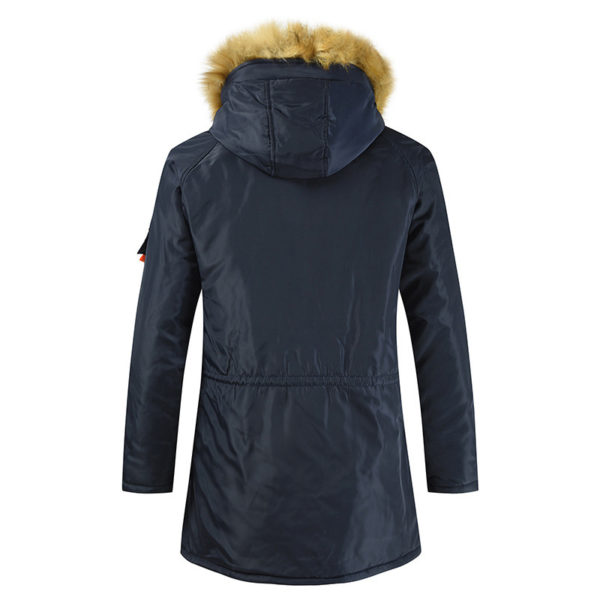 veste en coton chaude mi-longue épaisse en velours pour hommes – Image 7