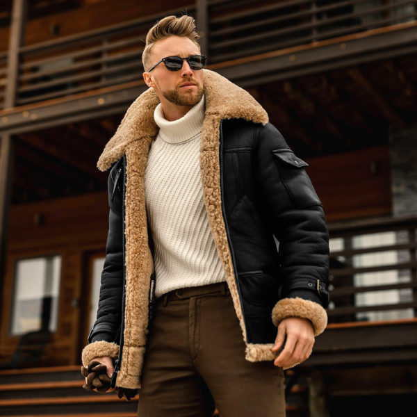 Veste d'hiver de Bad boys en polaire chaudes col de fourrure – Image 3