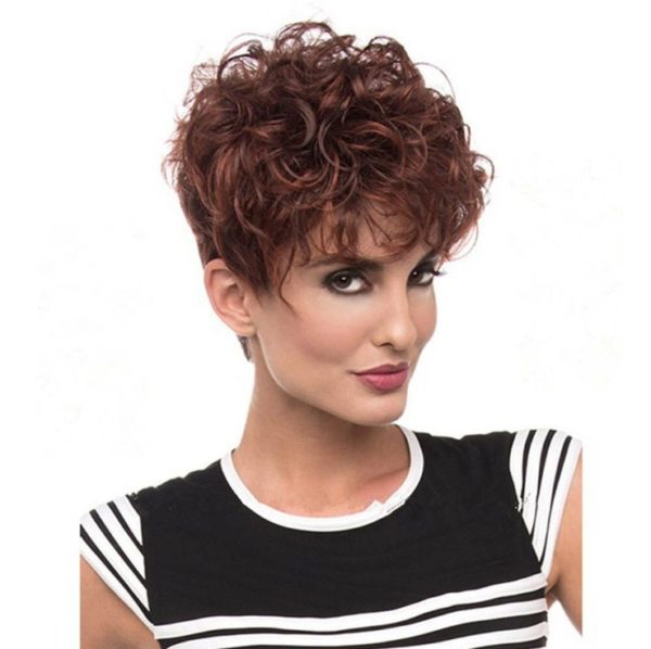 Perruque européenne et américaine cheveux courts et bouclés – Image 3