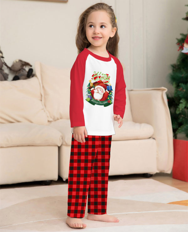 Ensemble de vêtements de Noël parent-enfant T-shirt à manches longues Pantalon à carreaux Pyjama assorti pour la famille – Image 6